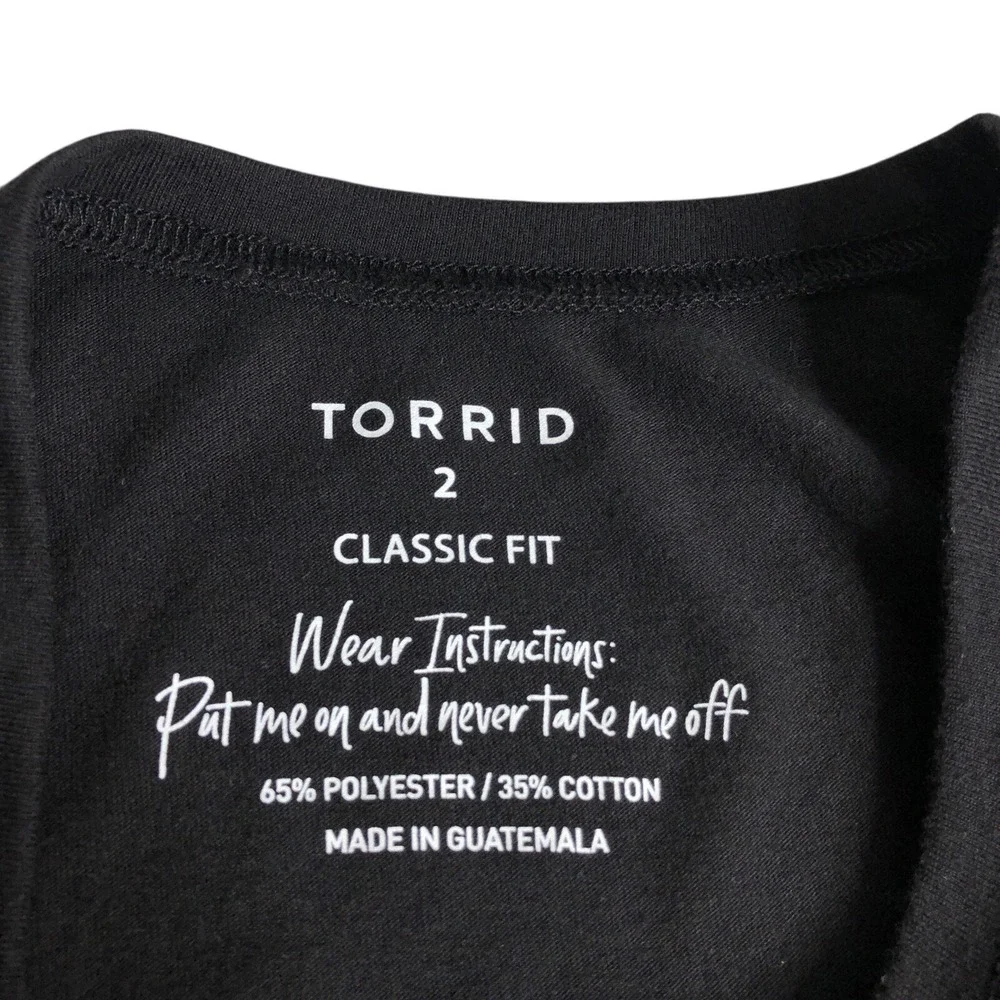 Torrid Classic Fit Top Womens 2X Black If I Cant Wear My Boots Not Going Graphic